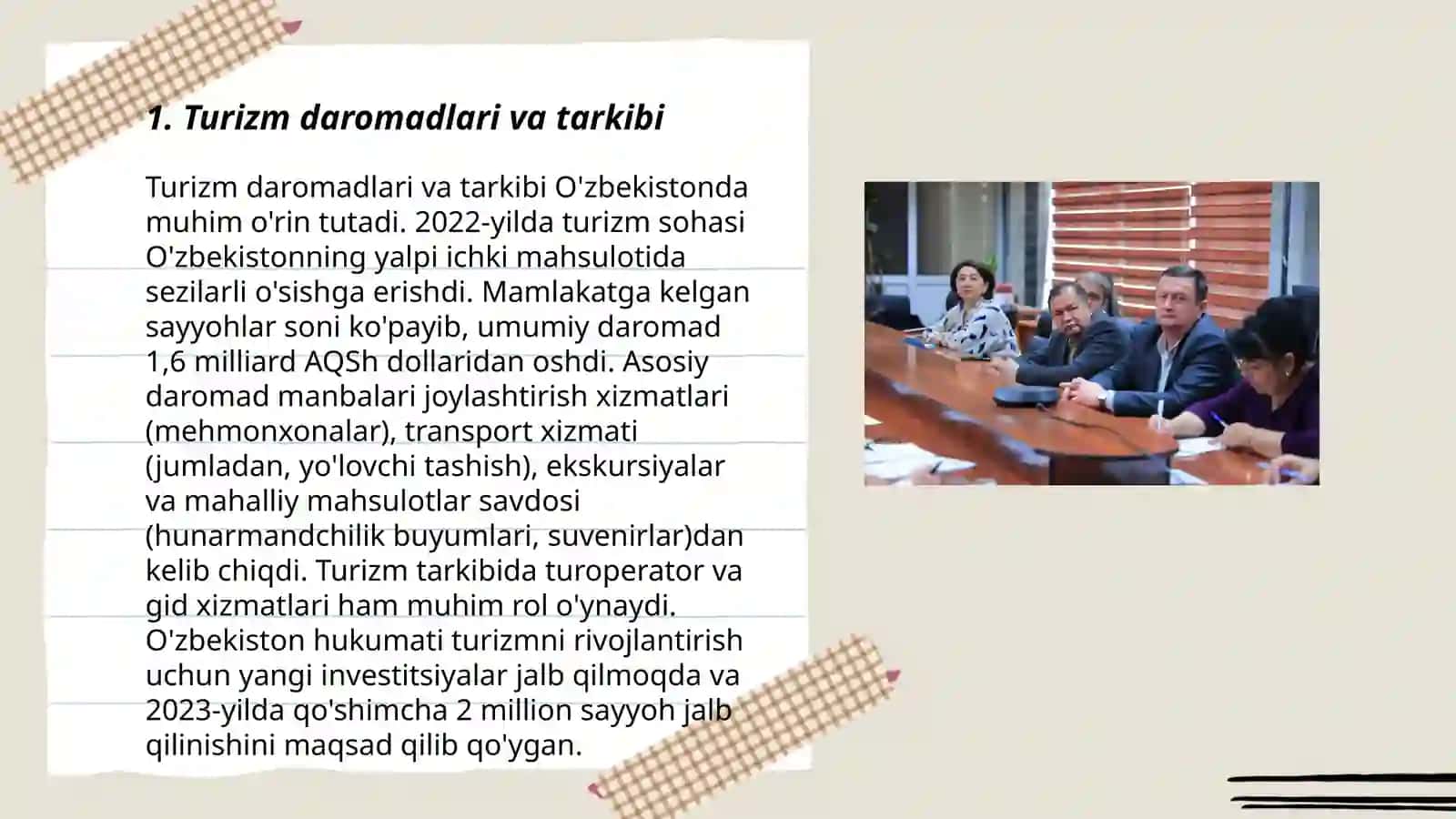 Turistik daromadlar va xarajatlar statistikasi 3