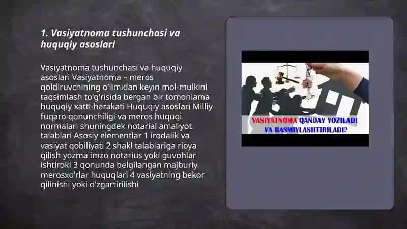 Vasiyatnoma yozilish tartibi, turlari va majburiy bandlar 3