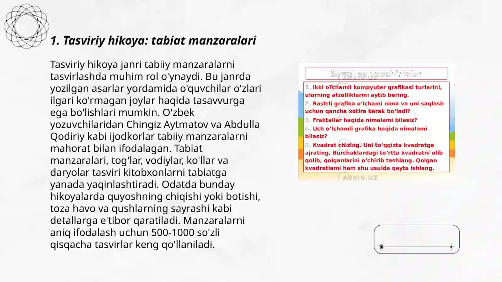 Tasviriy hikoya va muhokama 3