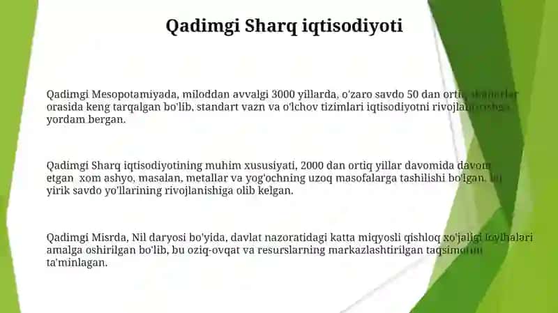 Qadimgi Dunyo Iqtisodiy Ğoyalari 3