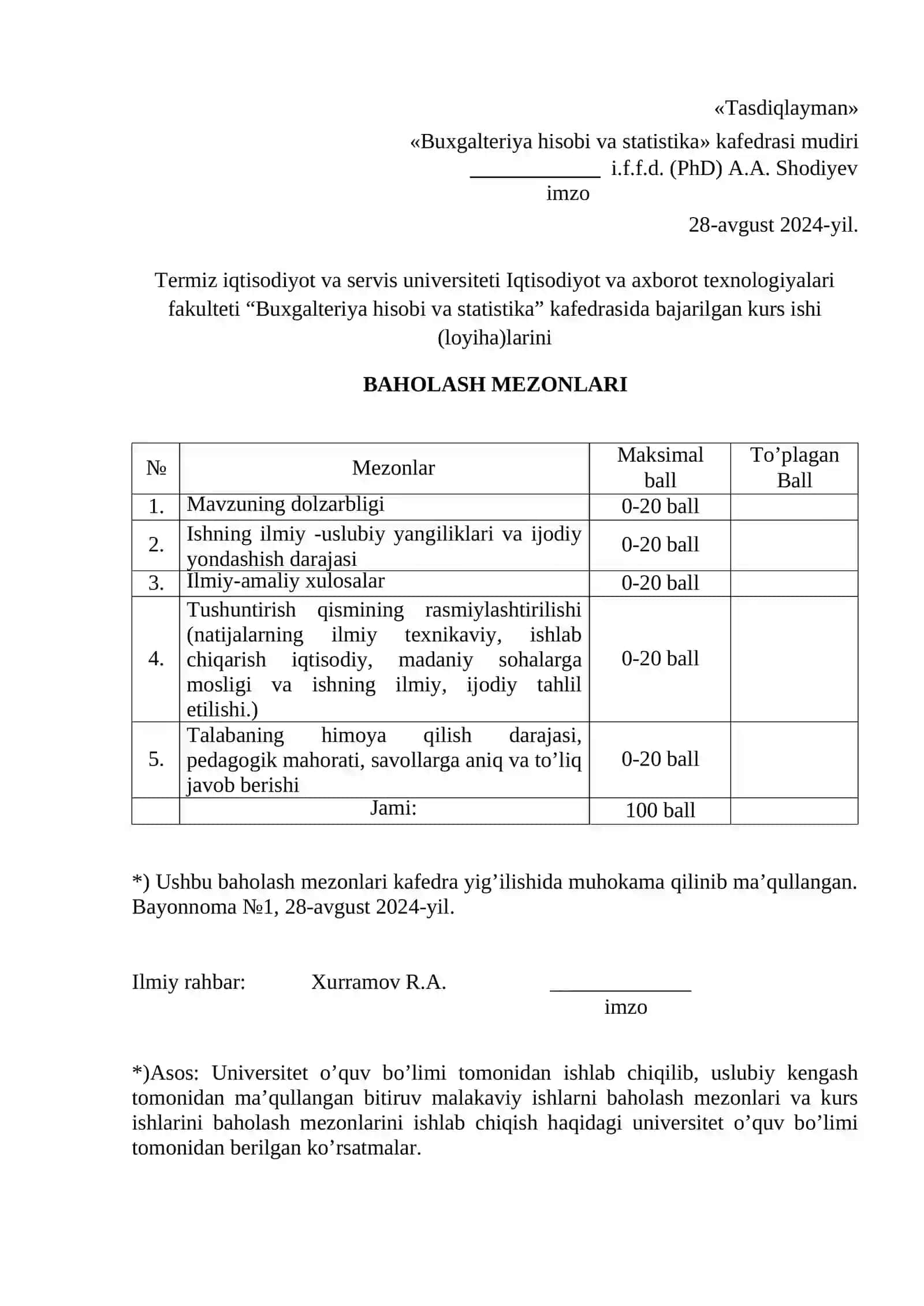 DAVR XARAJATLARINI TEKSHIRISH VA ULARNING SAMARADORLIGINI BAHOLASH 3