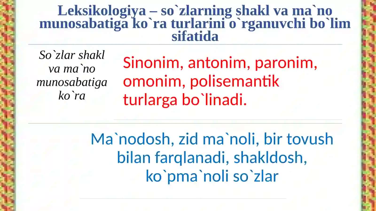 Soʻzlarning ma’no munosabatiga koʻra turlari 3
