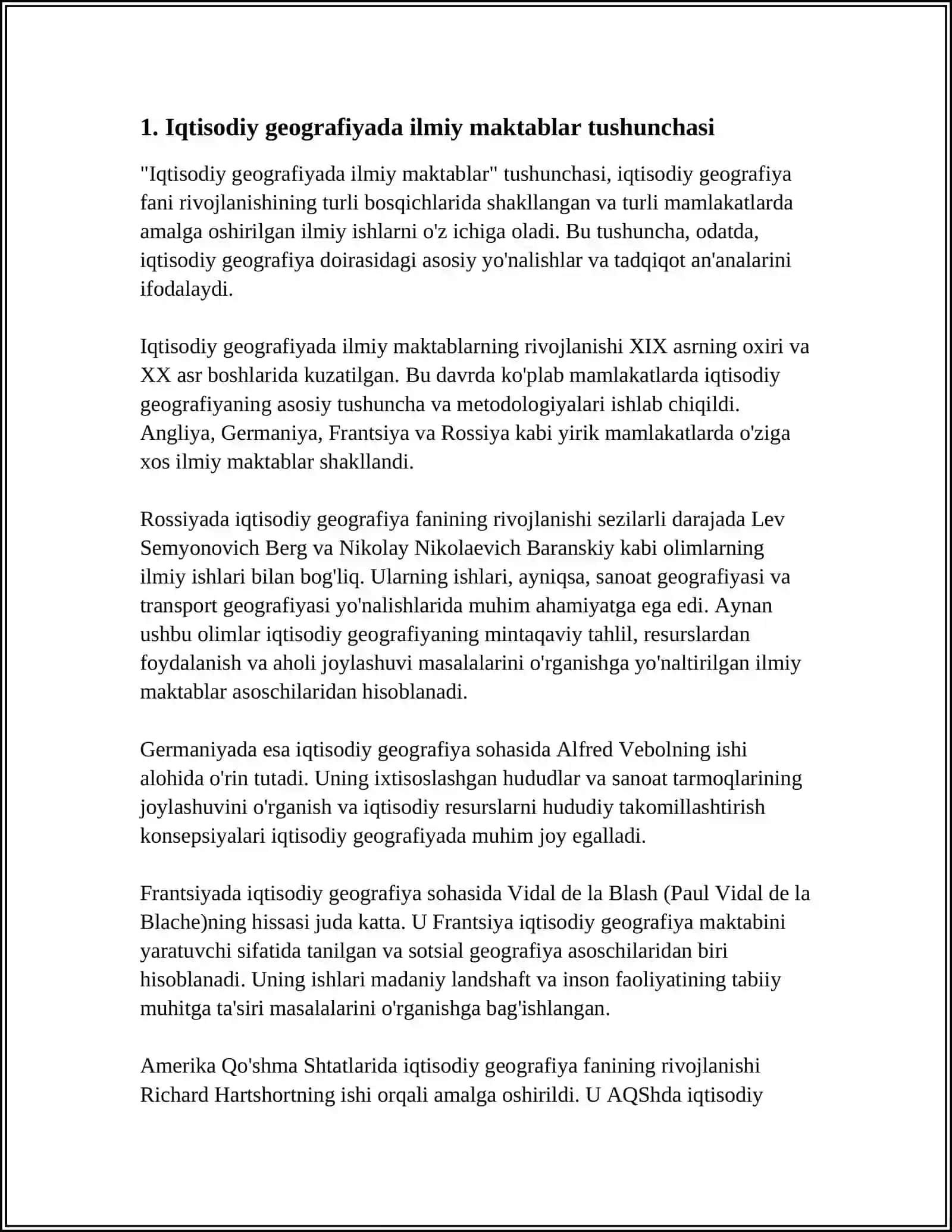IQTISODIY GEOGRAFIYADA SHAKILLANGAN ILMIY MAKTABLAR 3