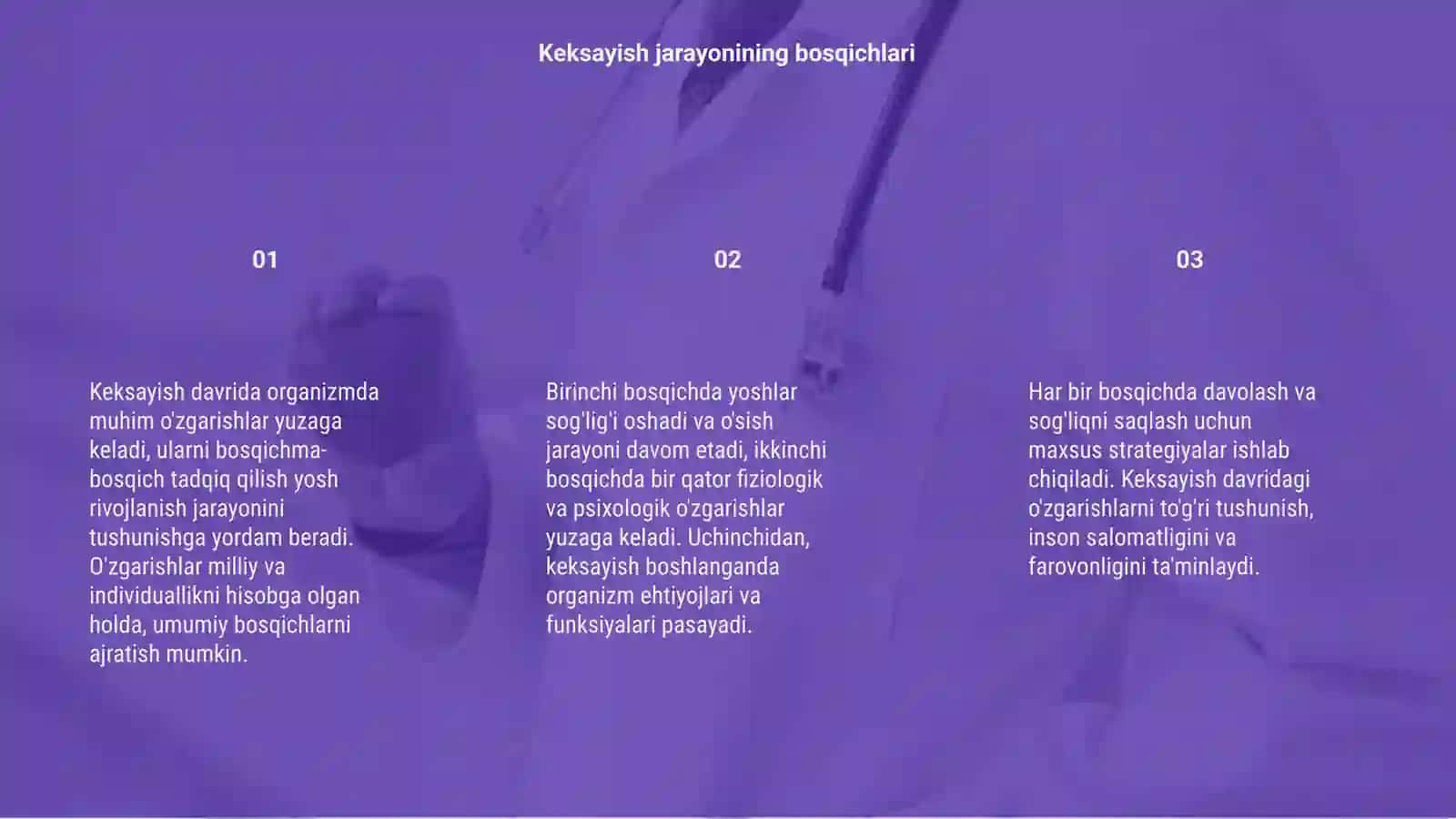 Keksayish jarayonining bosqichlari 3