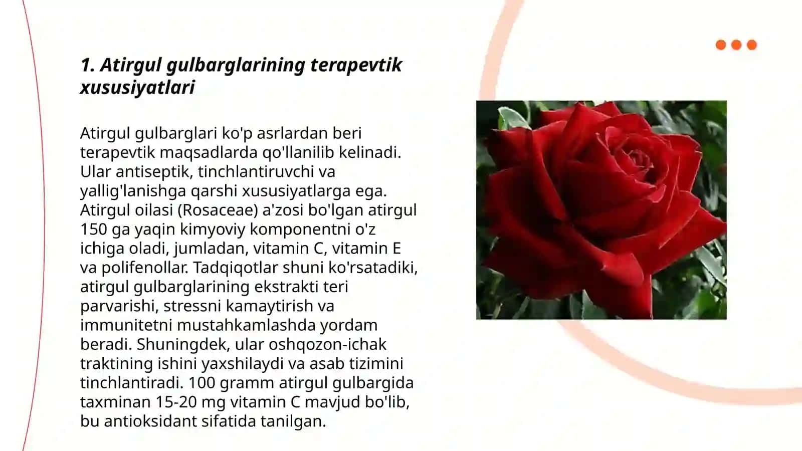 Atirgul gulbargining tibbiyotdagi ahamiyati 3
