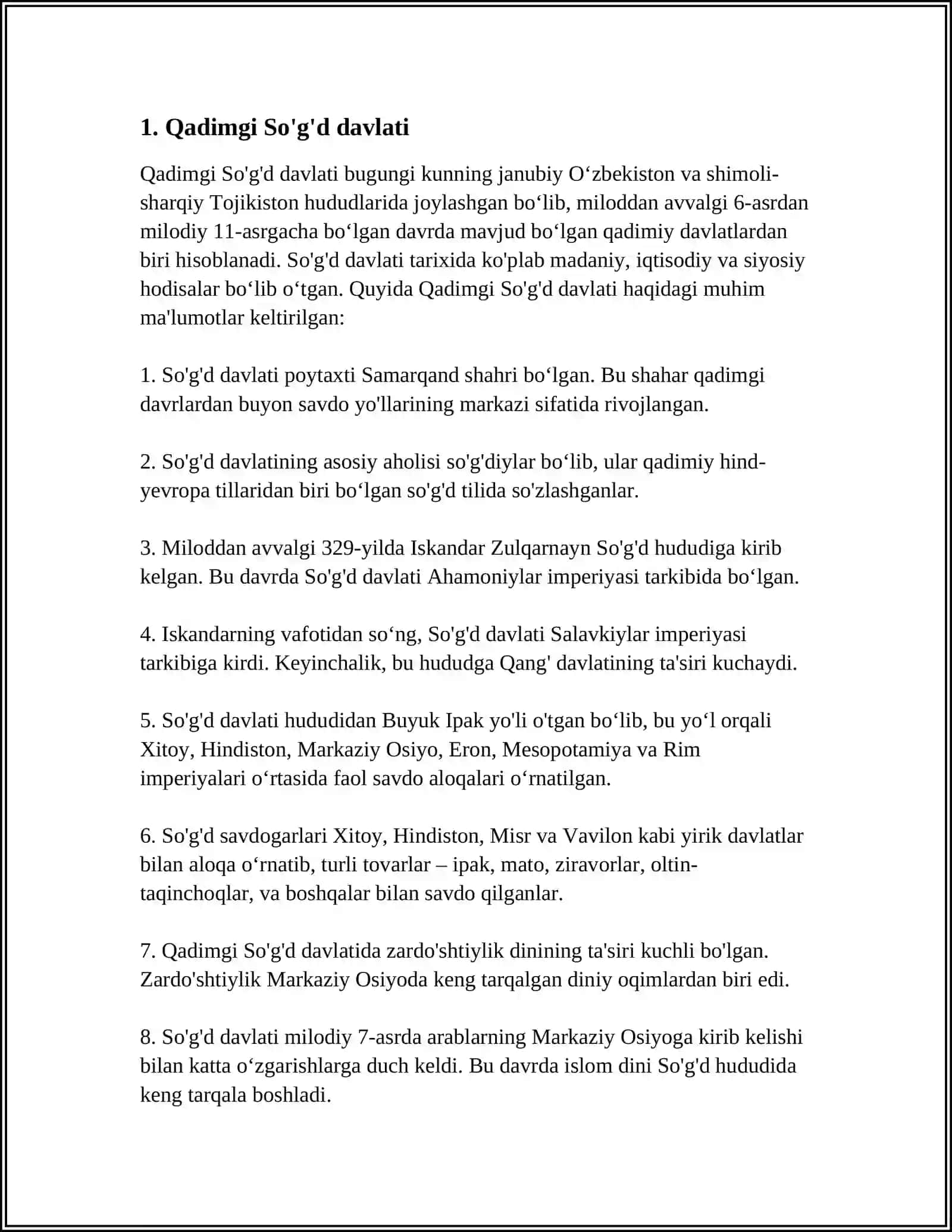 O'ZBEK DAVLATCHILIGINING TARIXIY BOSQICHLARI.( O'ZBEKISTON HUDUDIDAGI DAVLATLAR TARIXI MISOLIDA ) 3