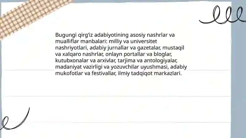 Bugungi qirg’iz adabiyoti manbalari haqida 3
