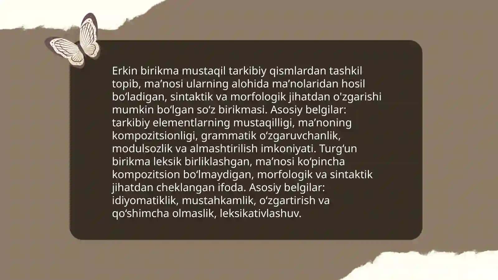 Erkin va turg‘un birikmalar 3