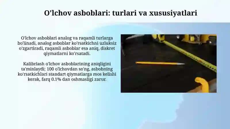O'lchash asboblari va o'lchash xatoliklari 3