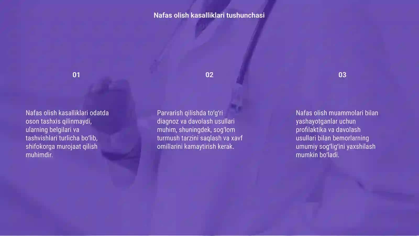 Nafas olish kasalliklari va ularni parvarish qilish 3