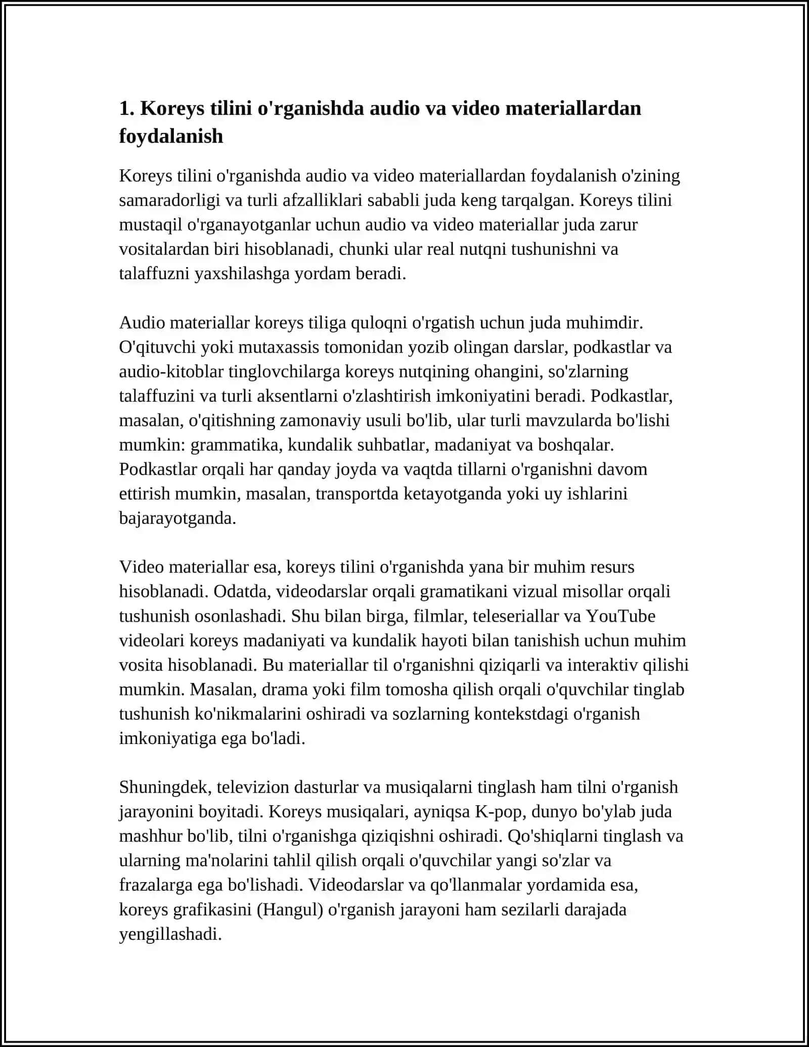 KOREYS TILI O'RGATISHNING PEDAGOGIK TEXNIKASI DEGAN 3
