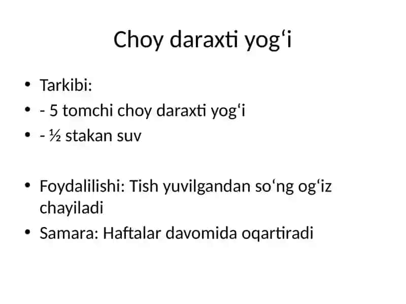 Tabiiy tish oqartirish usullar 3