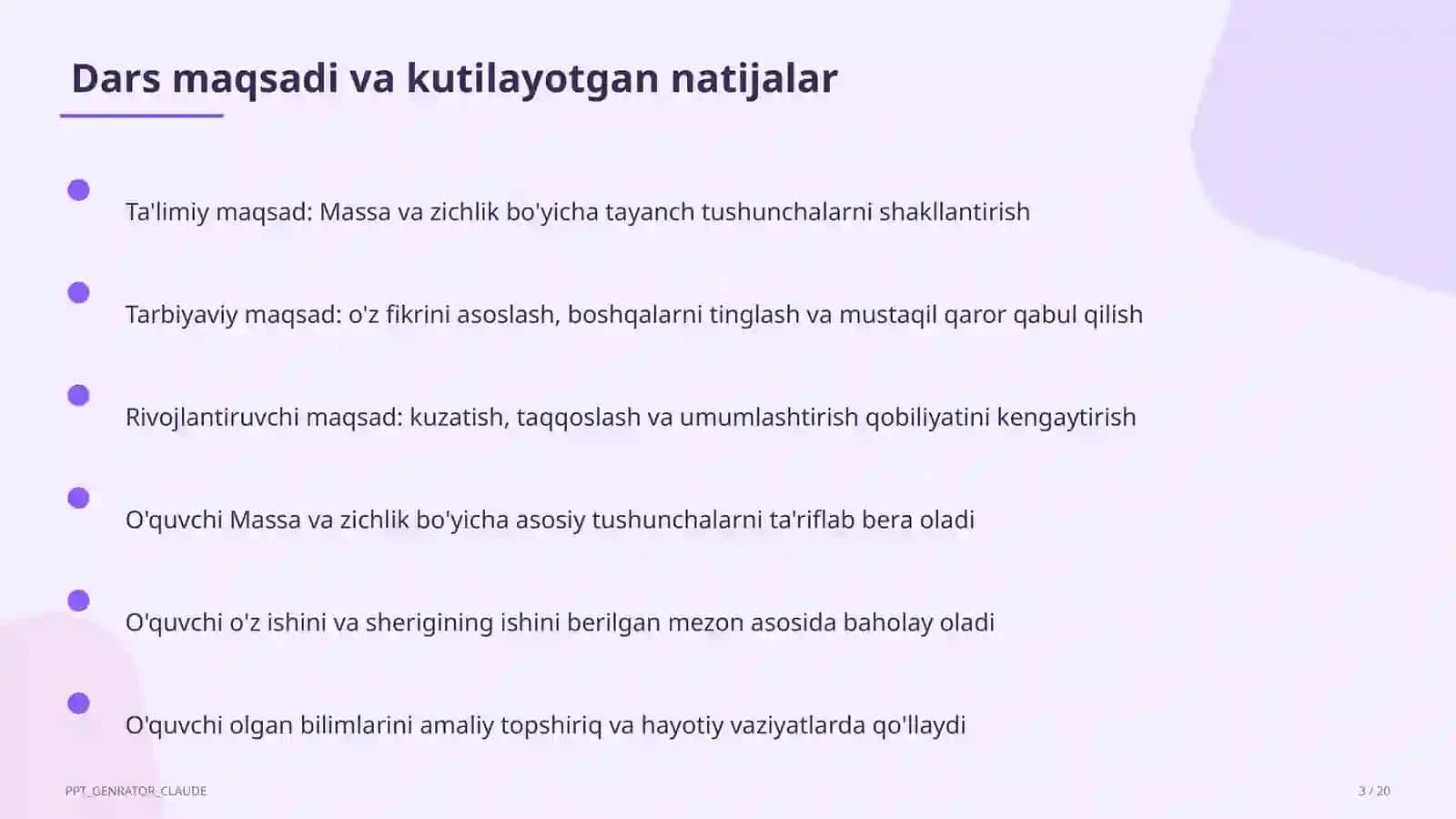 Massa va zichlik (6-sinf) 3