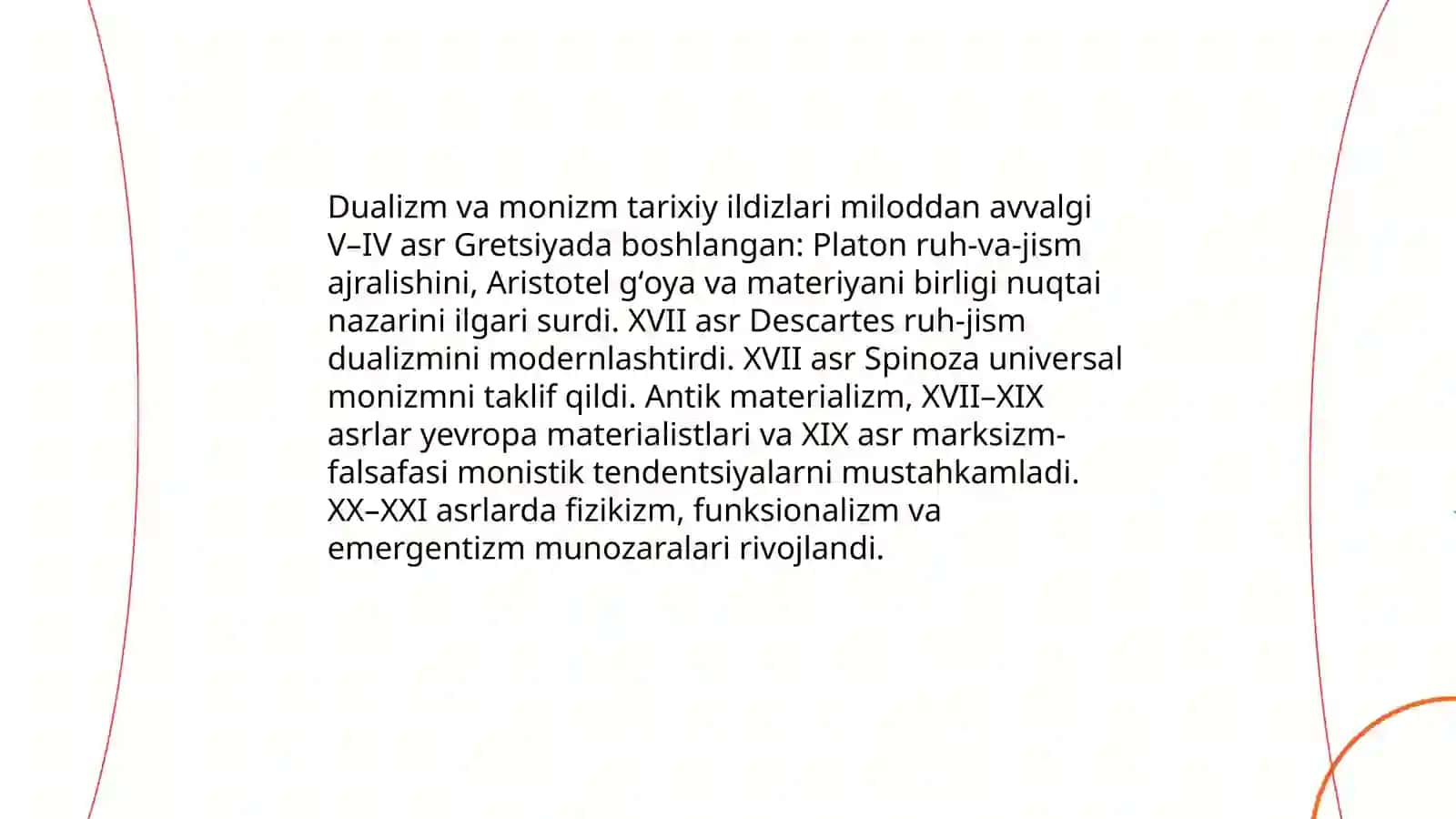 Dualizm va monizm tarixiy ildizlari 3
