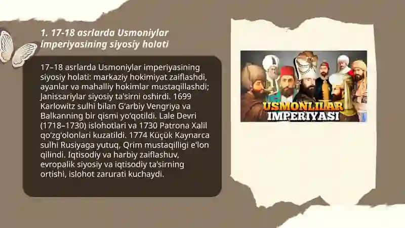 Usmoniylar imperiyasi yangi davrda 17 18 asrlarda 3