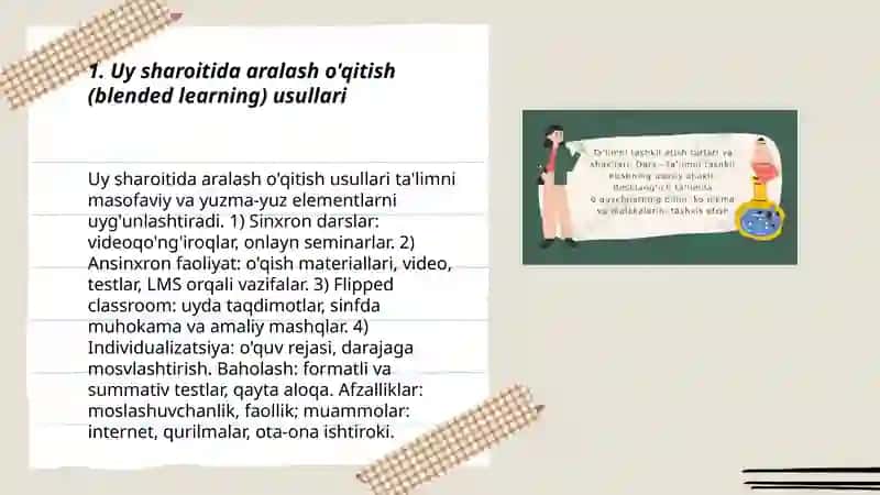 Uy sharoitida aralash o'qitish (blended learning) usullari 3