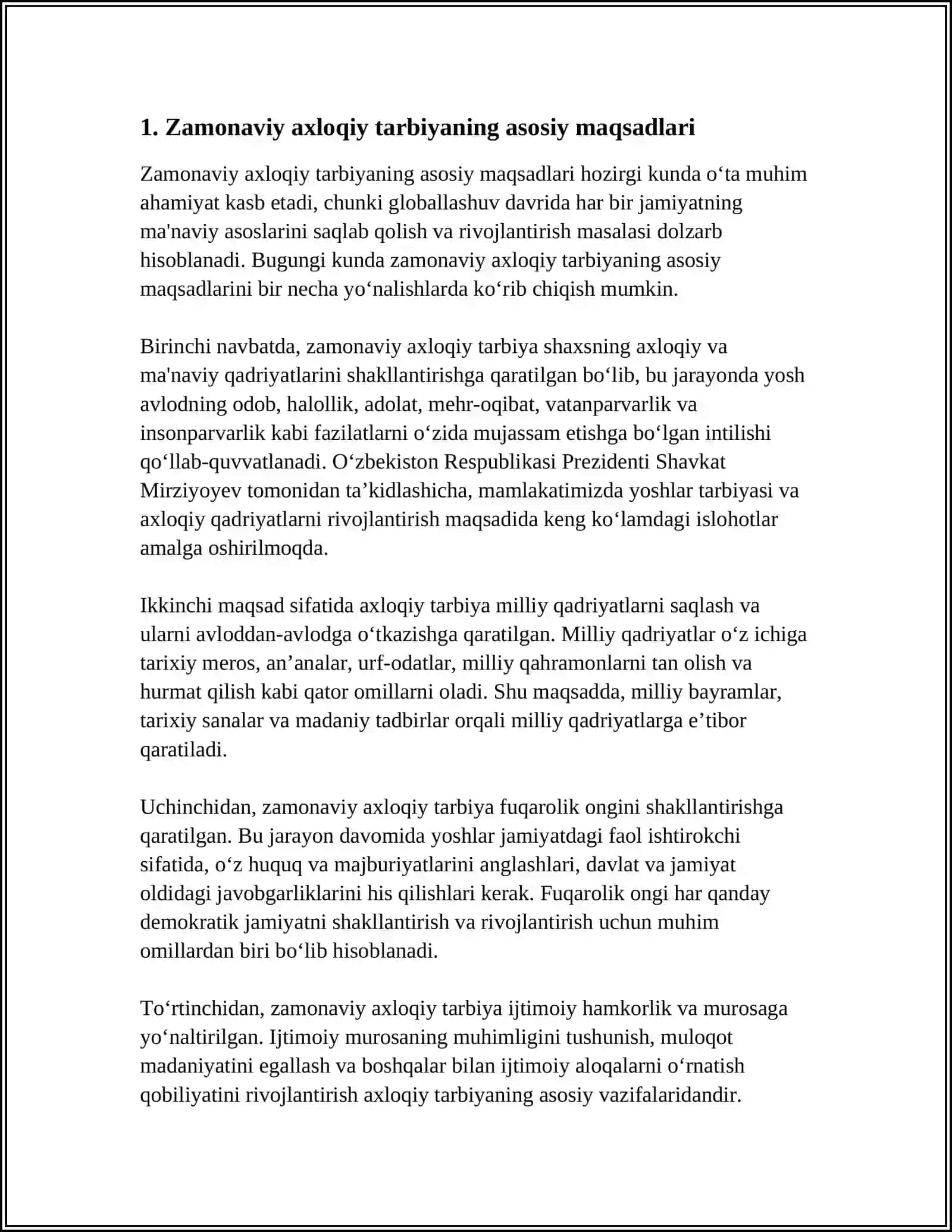 ZAMONAVIY AXLOQIY TARBIYANING YUTUQLARI VA KAMCHILIKLARI 3