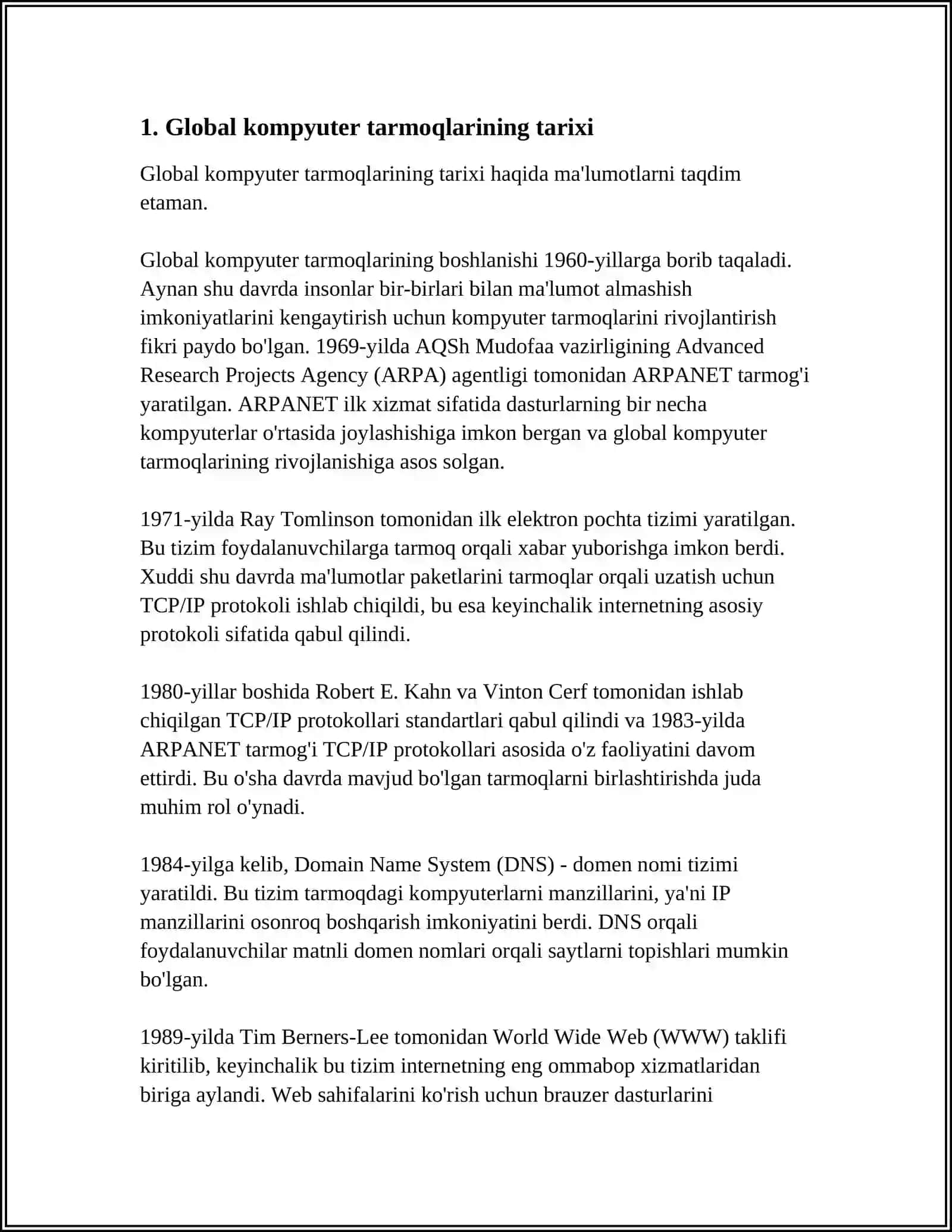 GLOBAL KOMPYUTER TARMOQLARI 3