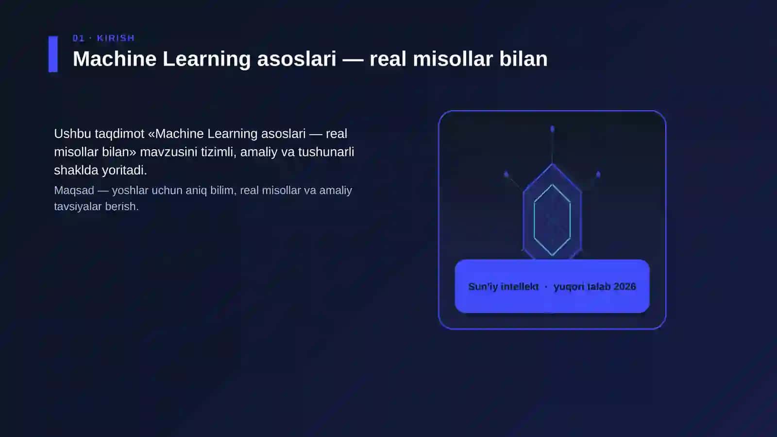 Machine Learning asoslari — real misollar bilan 3