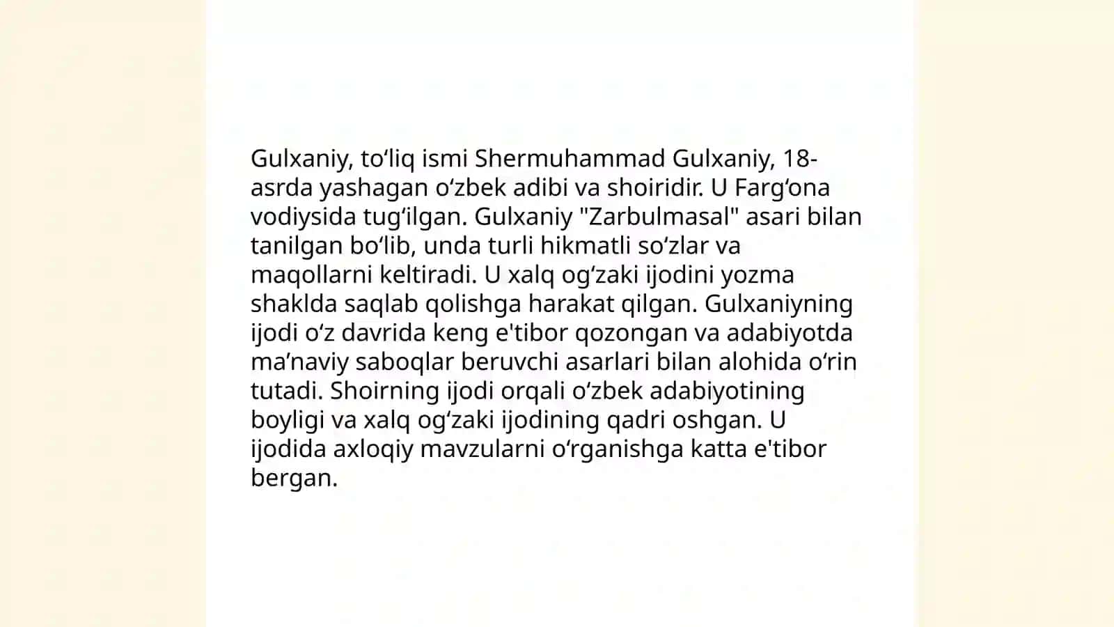 Gulxaniyning "Zarbulmasal" asarida maqolalar tavsifi 3