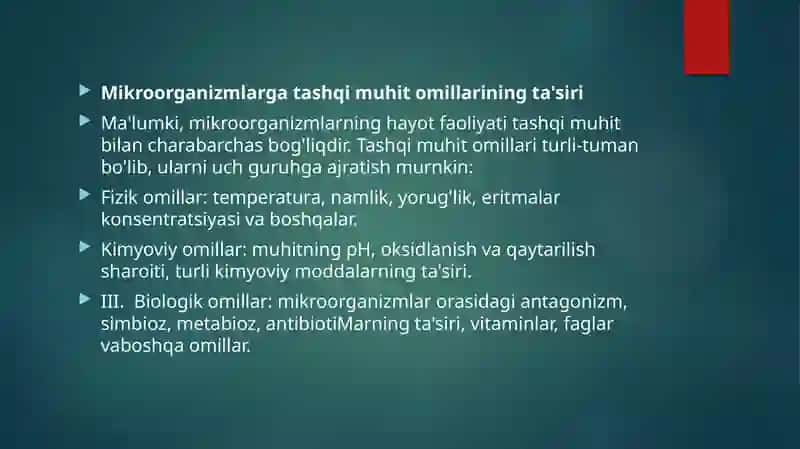 Havo muhitga mikroorganizmlarning tarqalishi 3