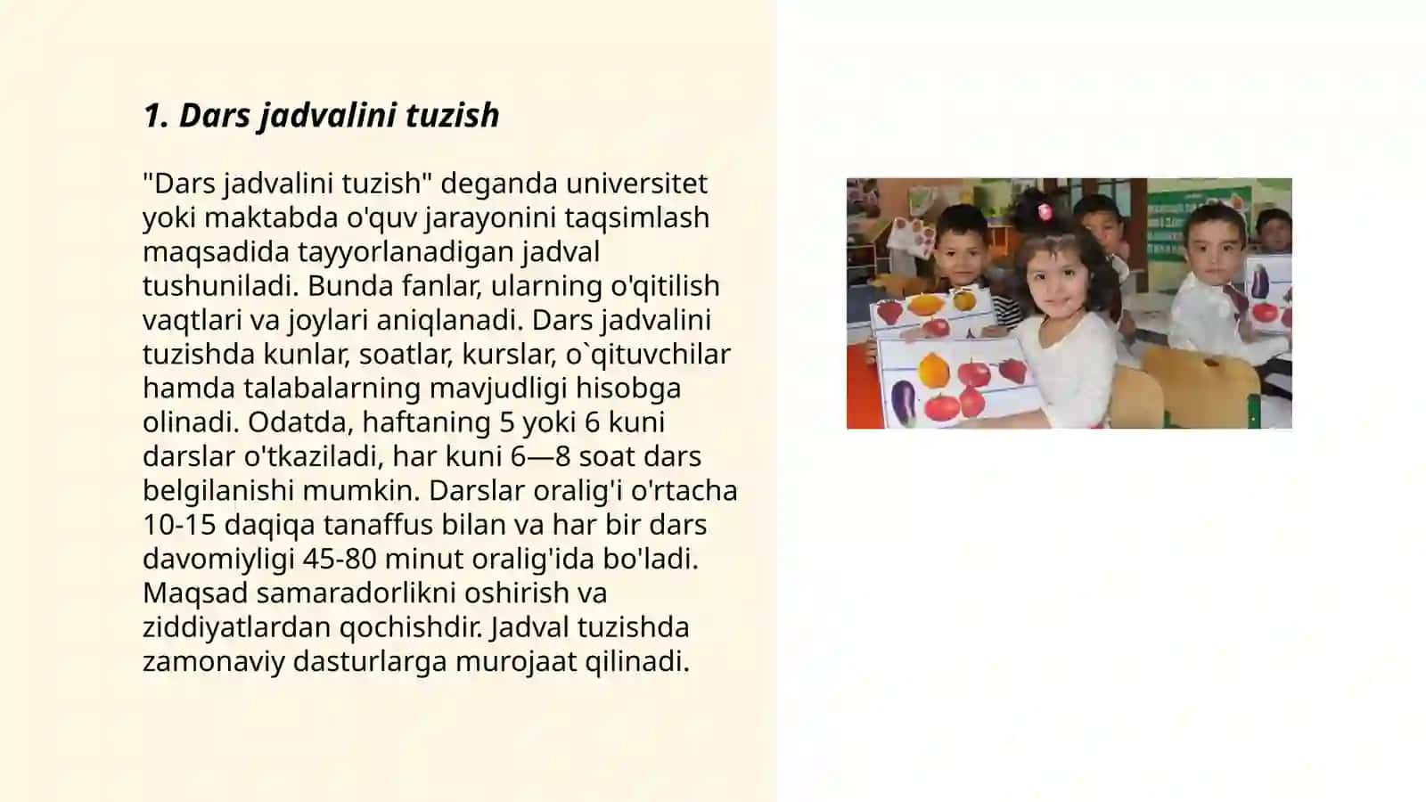 Dars jadvalini tuzish 3