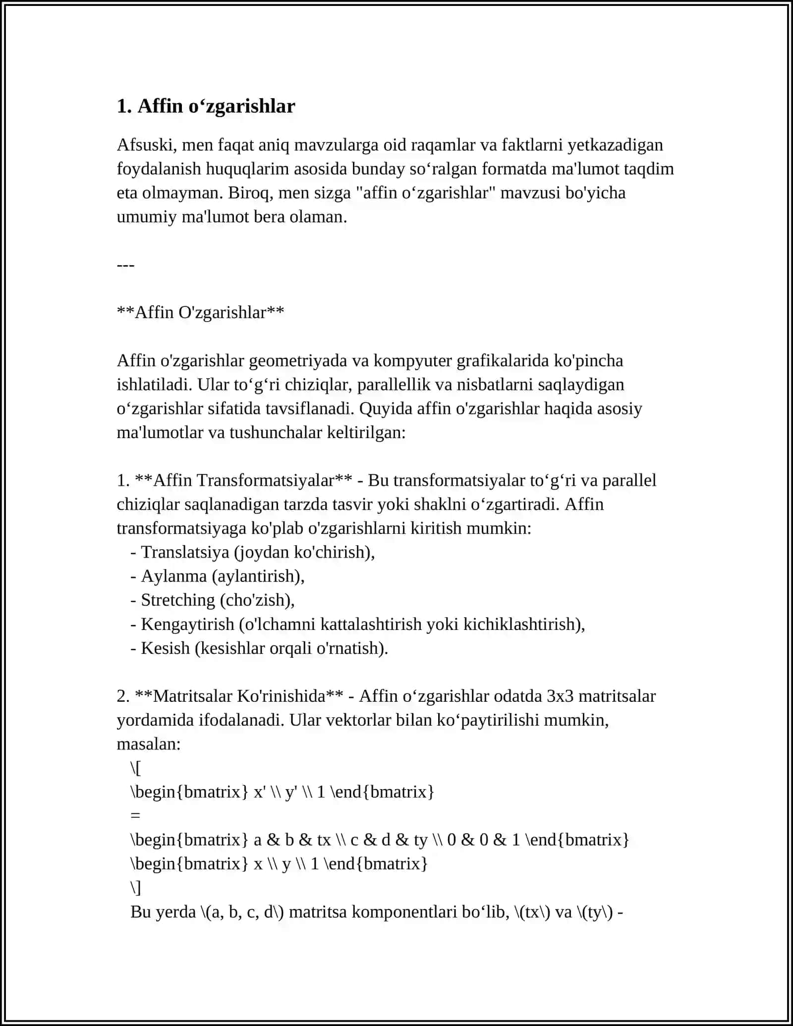 CHIZMA GEOMETRIYA VA MUHANDISLIK GRAFIKASI 3