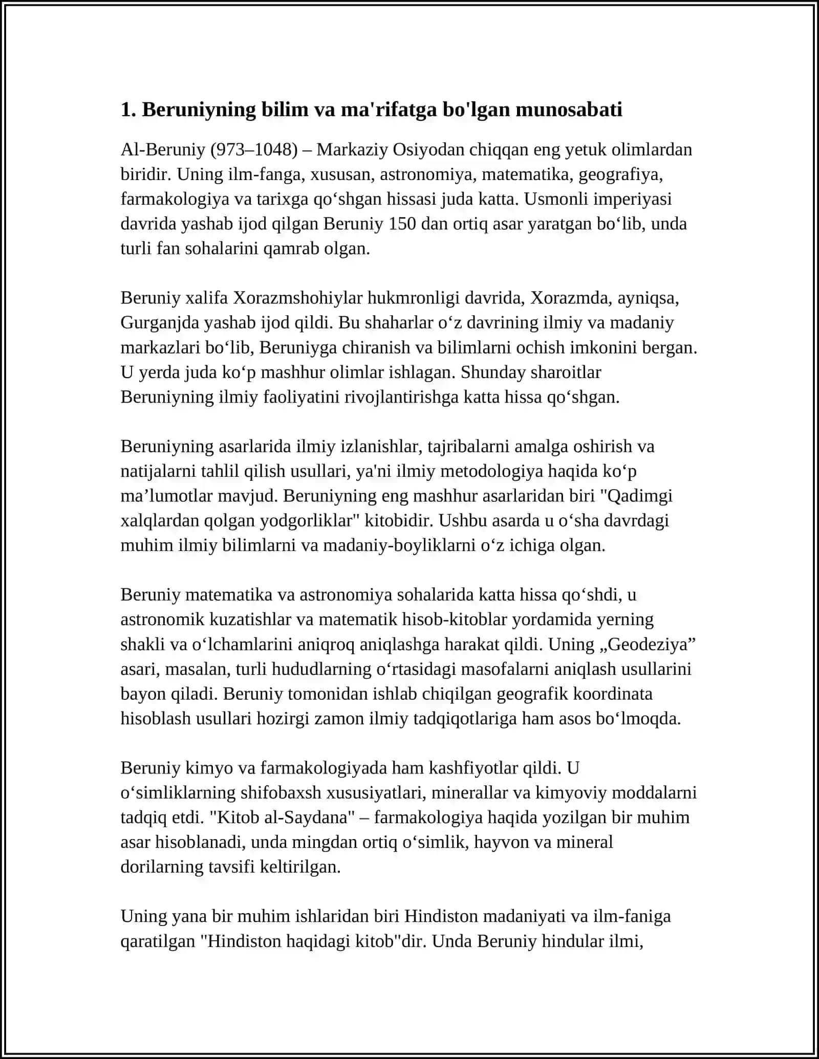 ABU RAYXON BERUNIYNING PEDAGOGIK QARASHLARI 3