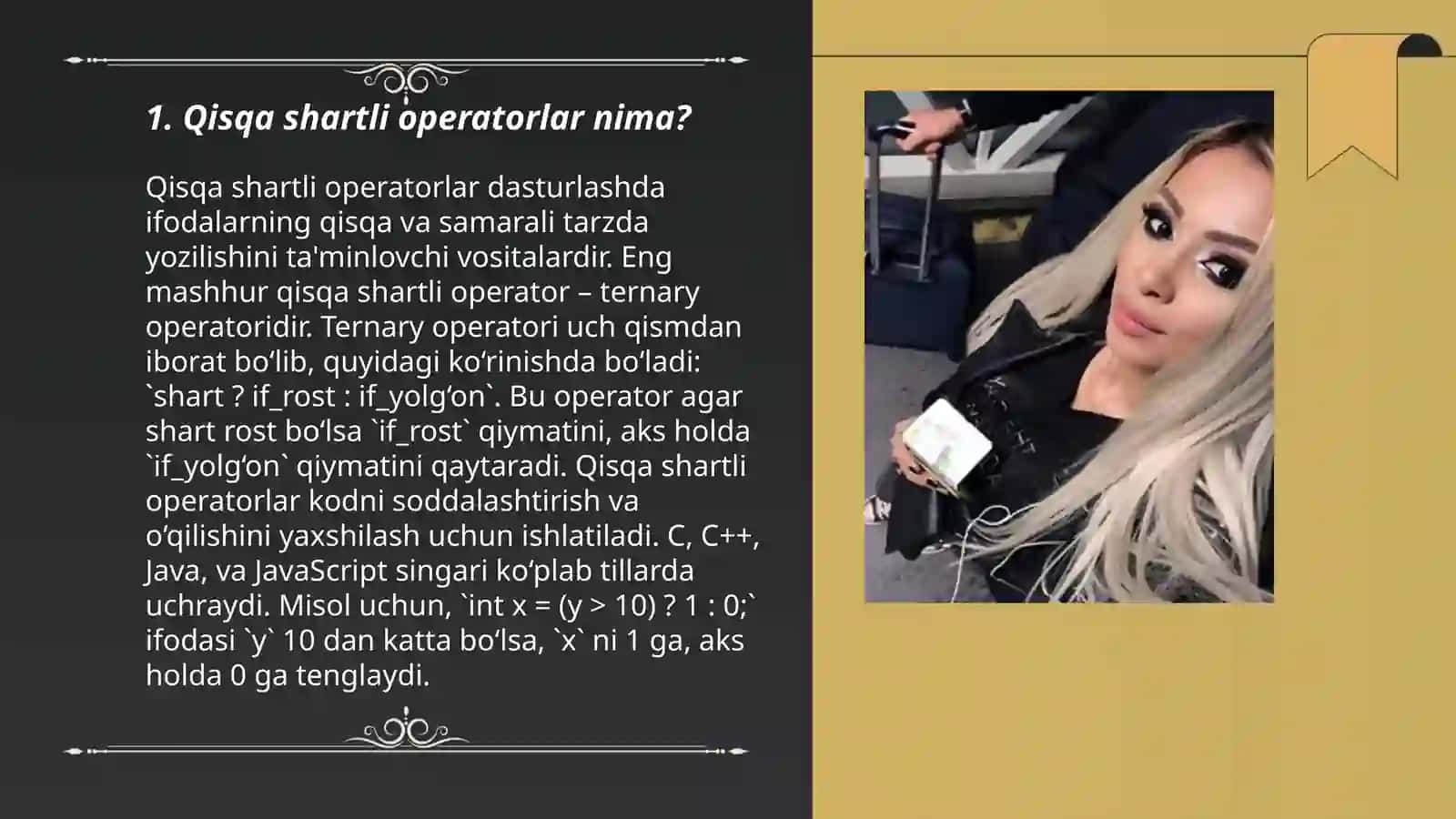 Qisqa shartli operatorlar 3