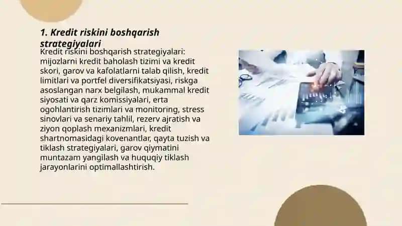 Kredit riskini boshqarish strategiyalari 3