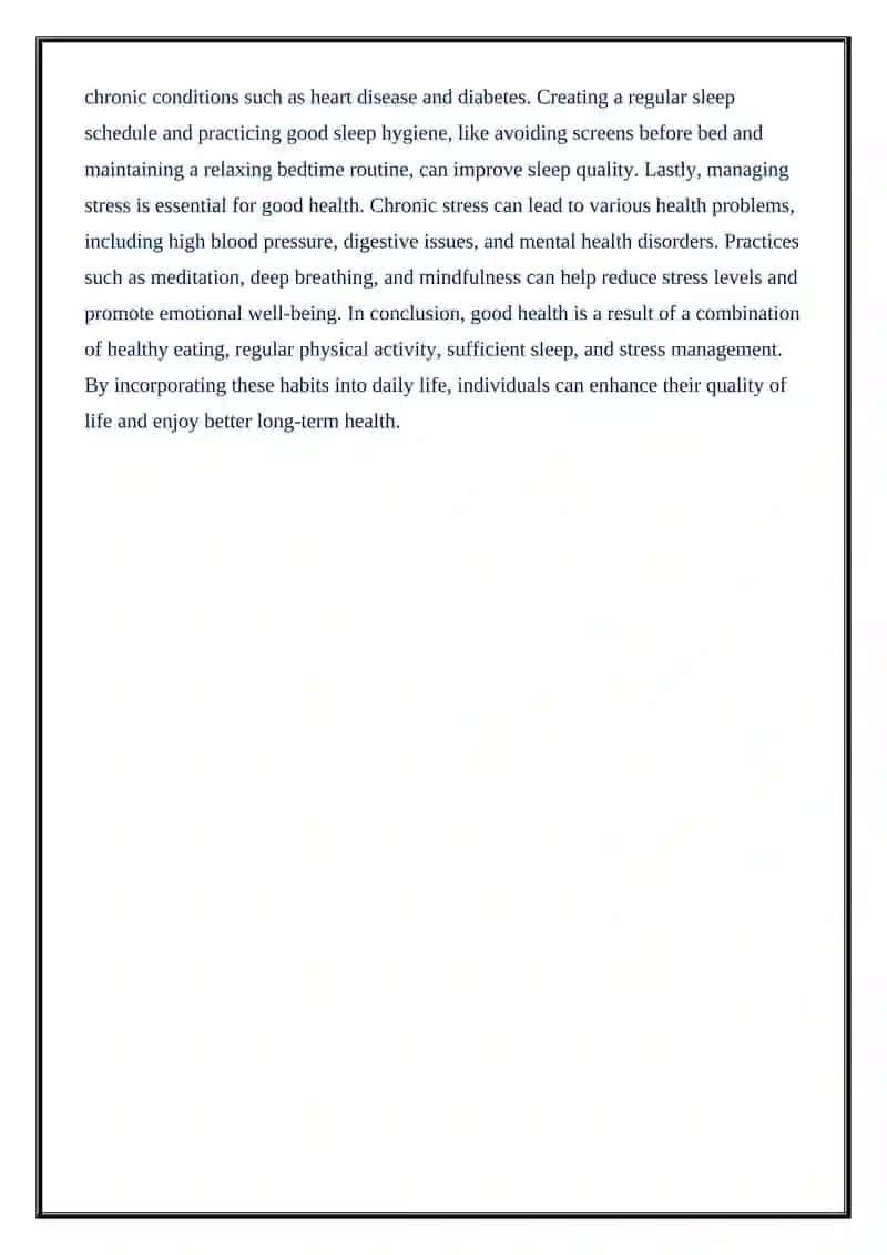 Rules of good health 3