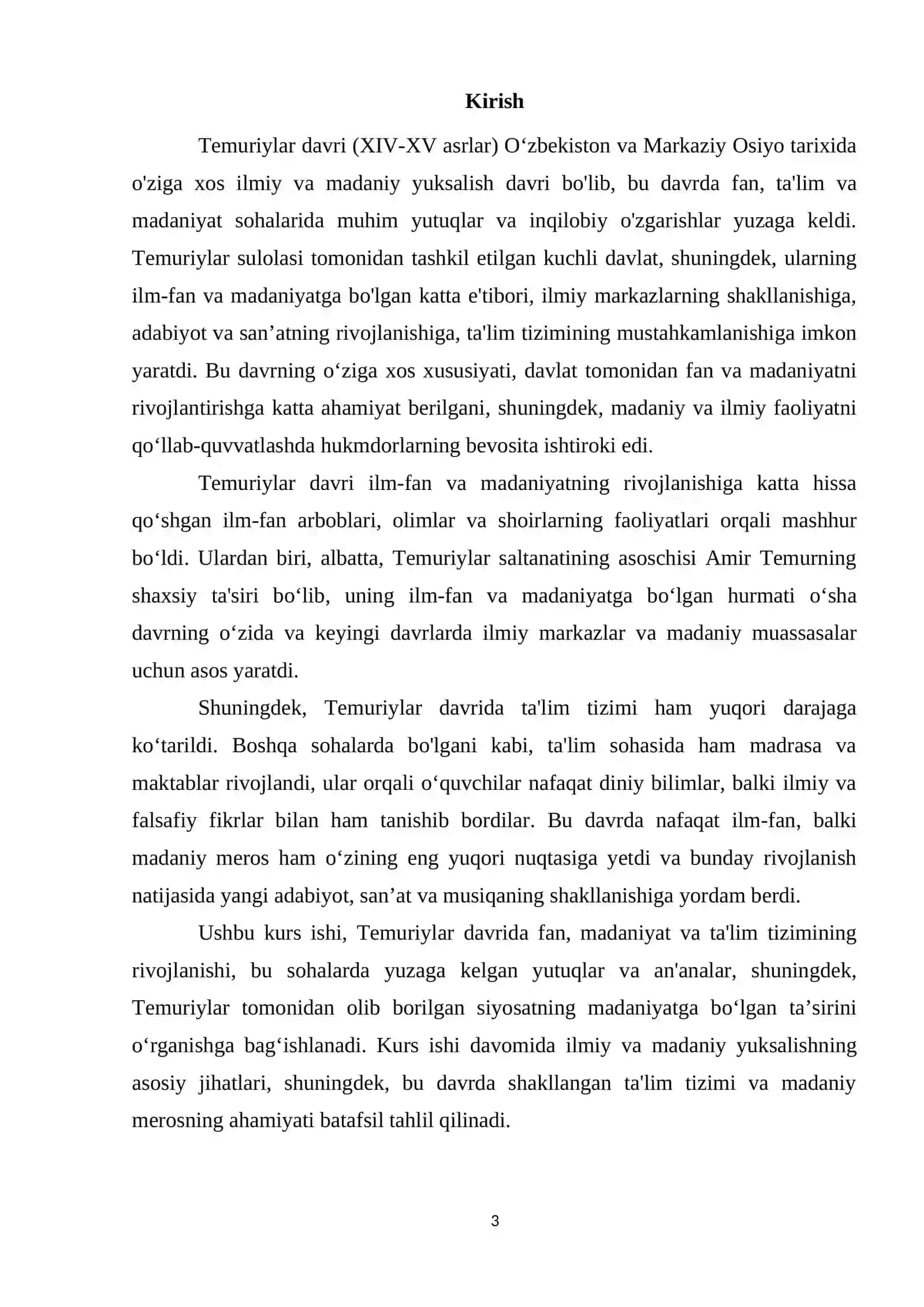 Temuriylar davrida fan, madaniyat, ta'lim-tarbiya. 3