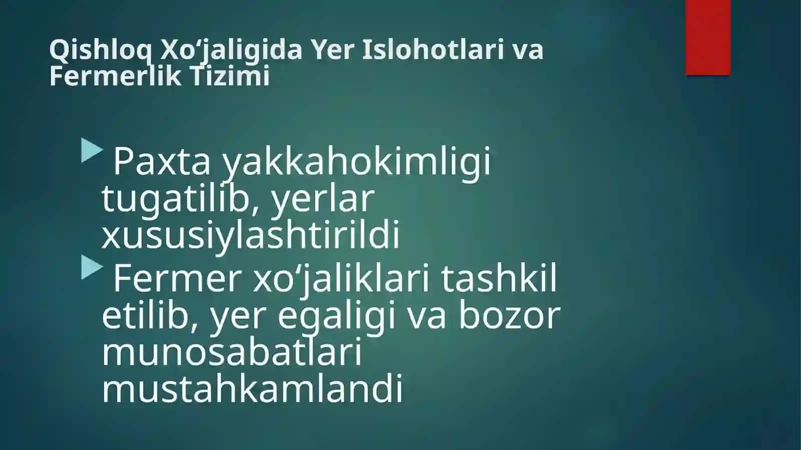 Qishloq xujaligi va sanoat sohasidagi o'zgarishlar 3