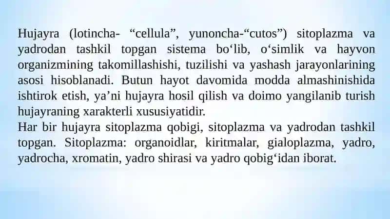 O'simlik Hujayrasi 3