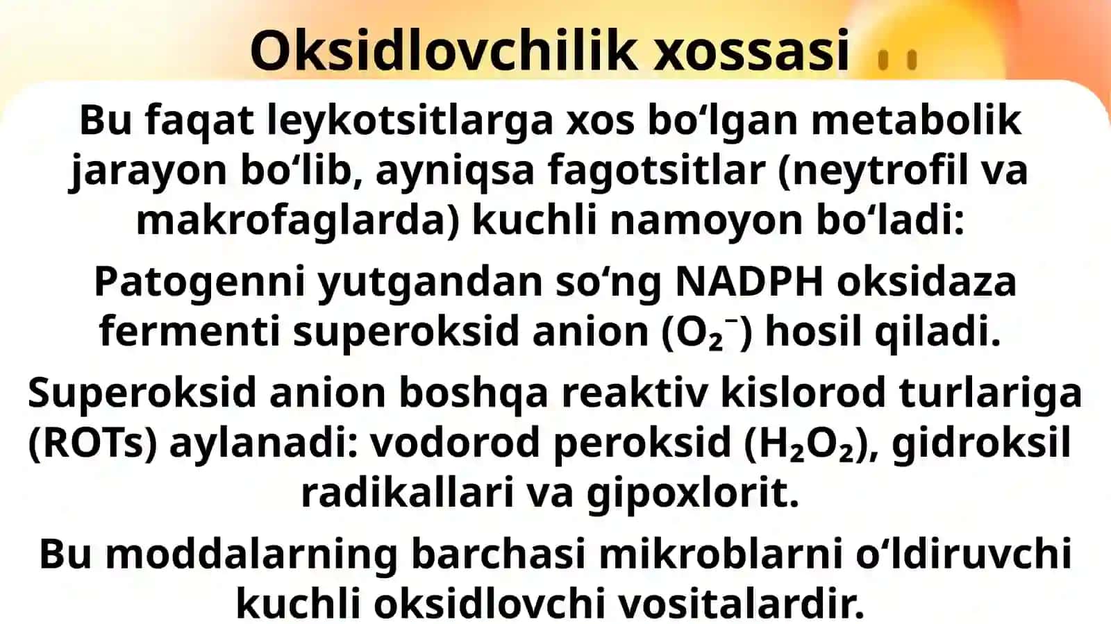 Leykotsitlar metabolizmi xususiyatlari 3