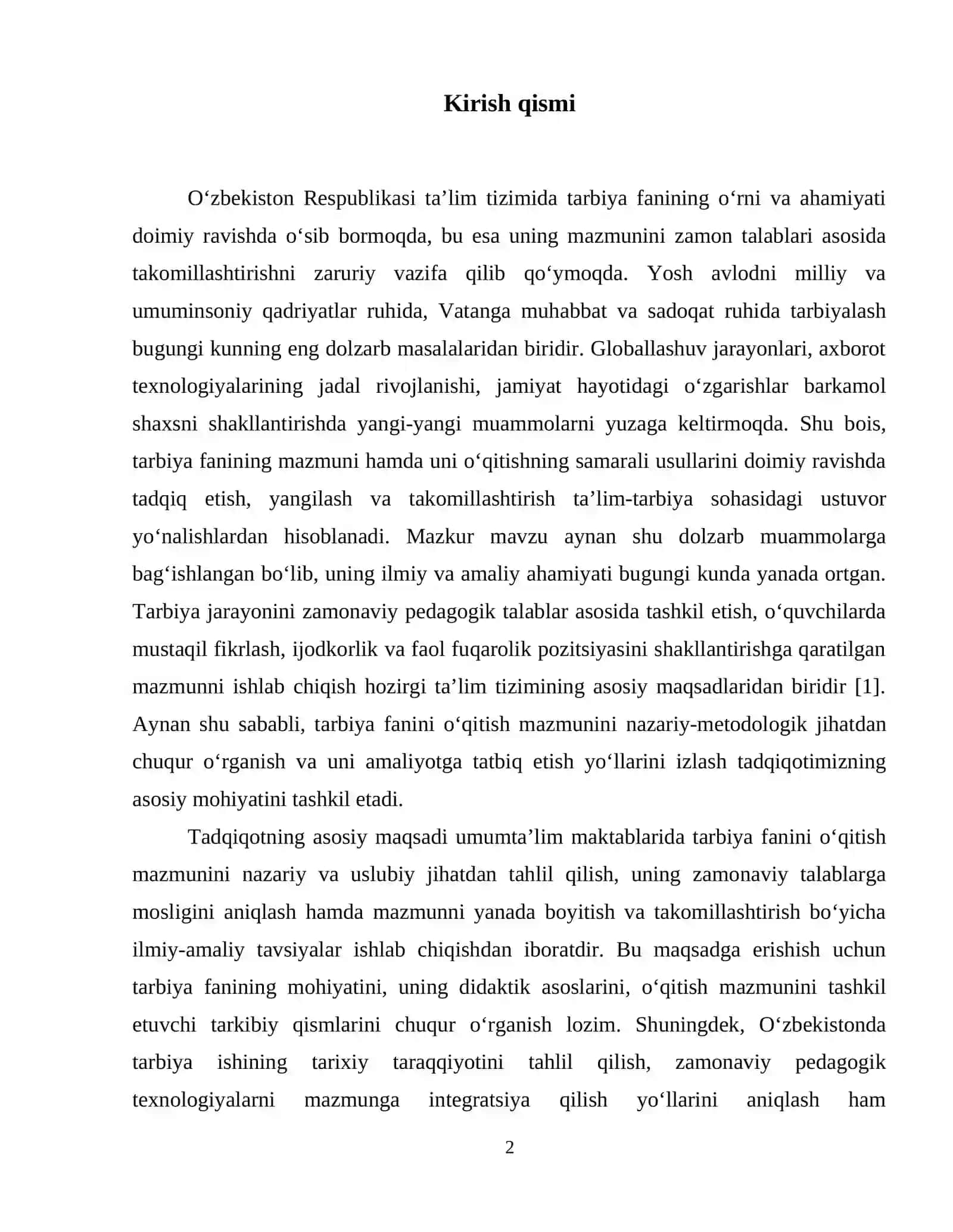 Tarbiya fanini oʻqitish mazmuni 3