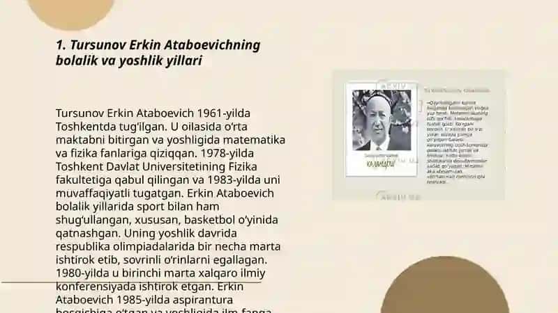 Tursunov Erkin Ataboevich hayoti va ijodi 3