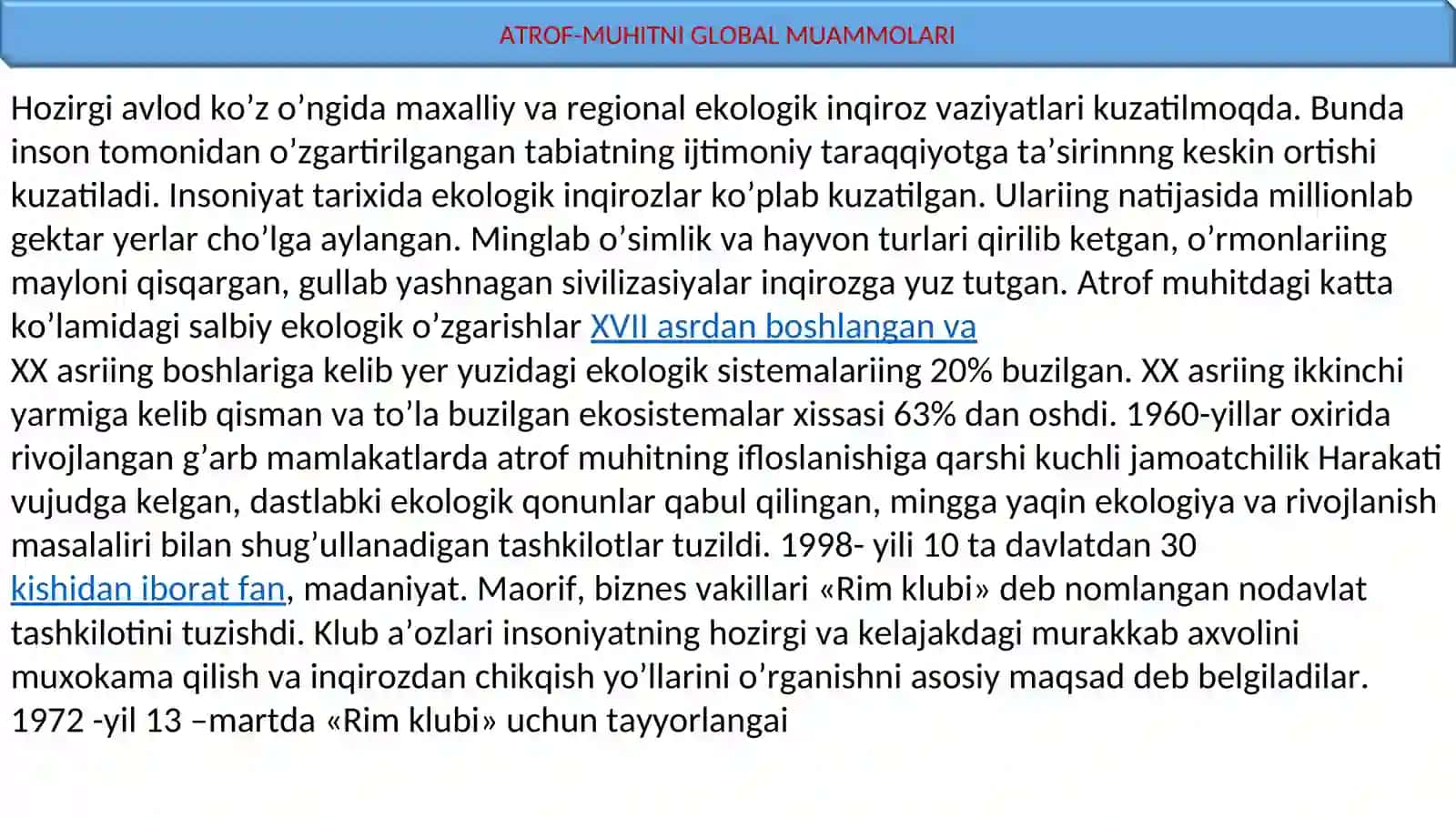 ATROF-MUHITNI GLOBAL MUAMMOLARI 3