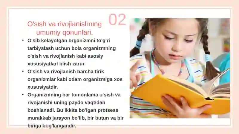 O'sish va rivojlanishning umumiy qonunlari 3