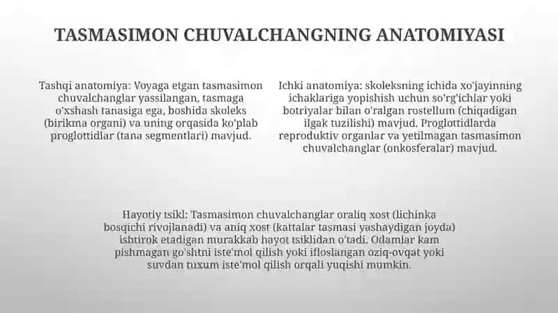 Tasmasimon Chuvalchanglar-Odam Parazitlari 3