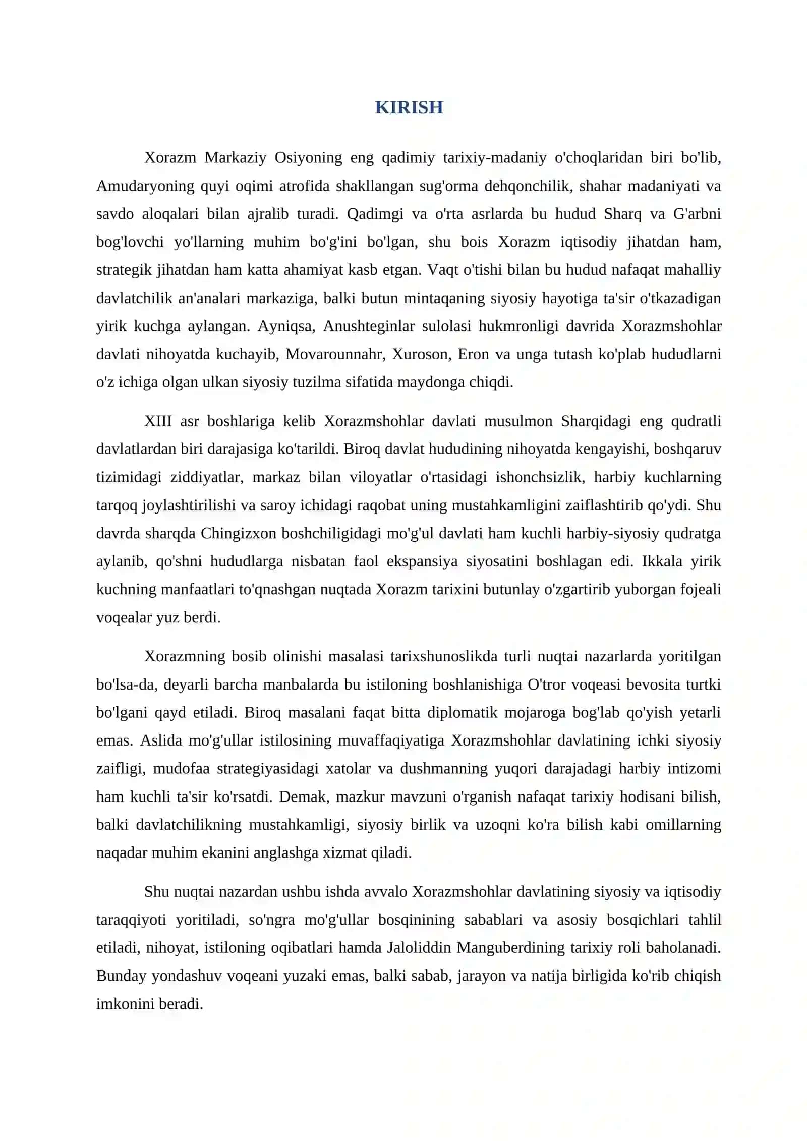 Tarix fanidan mustaqil ish 3