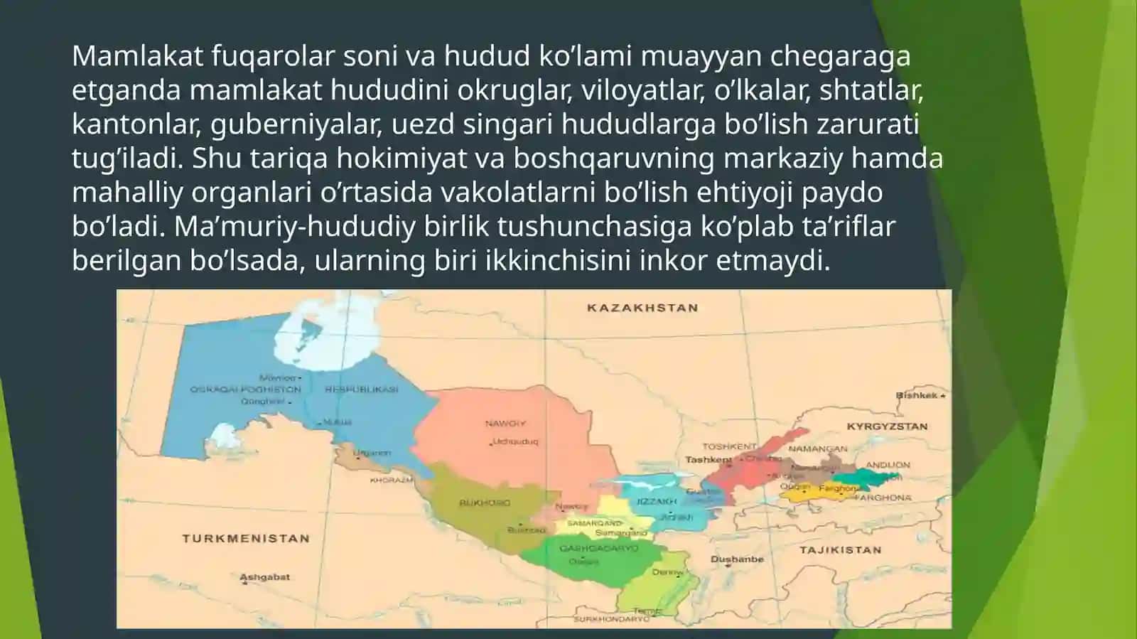 O’zbеkistоnning Mа’muriy-hududiy birliklаrning shаkllаnish vа rivоjlаnish xususiyatlаri 3