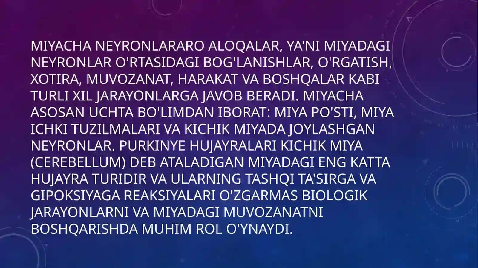 Miyachada Neyronlararo Aloqalar 3