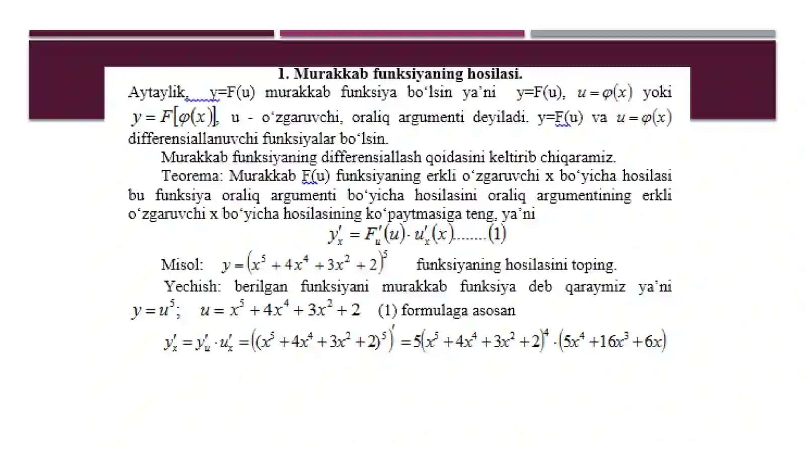 MURAKKAB VA TESKARIFUNKSIYALARNING HOSILALARI 3
