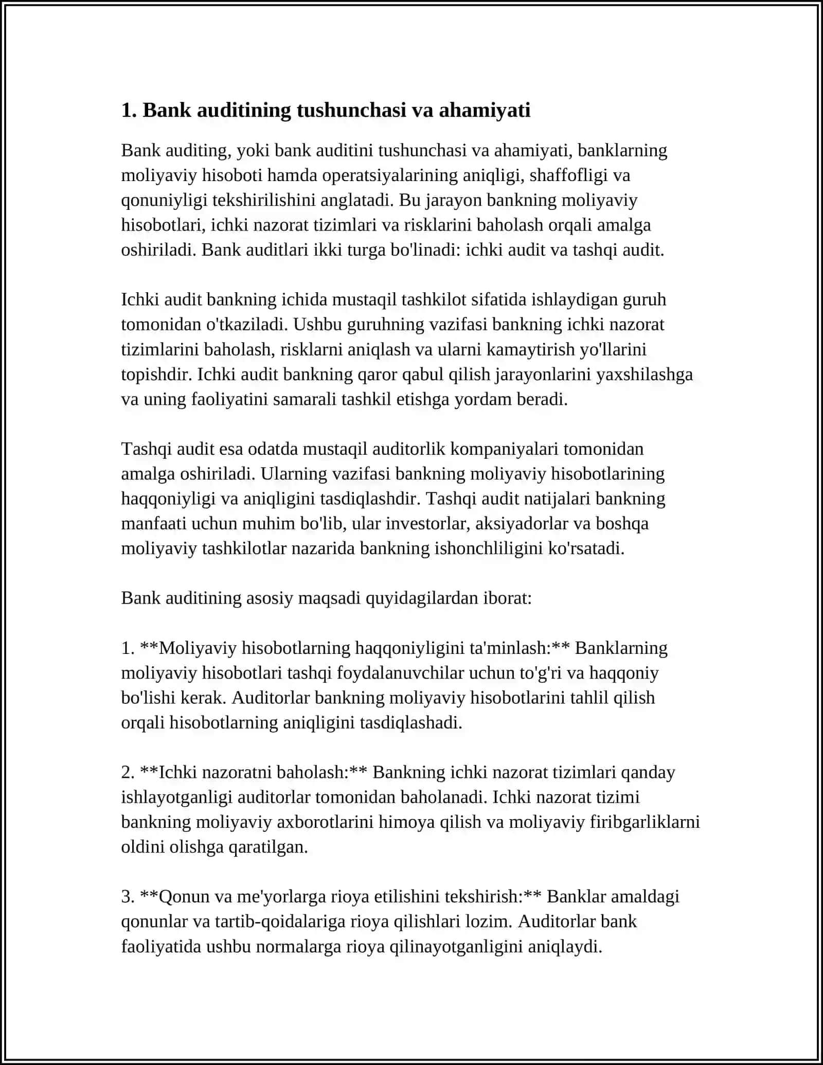 BANK AUDITINI OʻTKAZISHNING HUQUQIY ASOSLARI 3