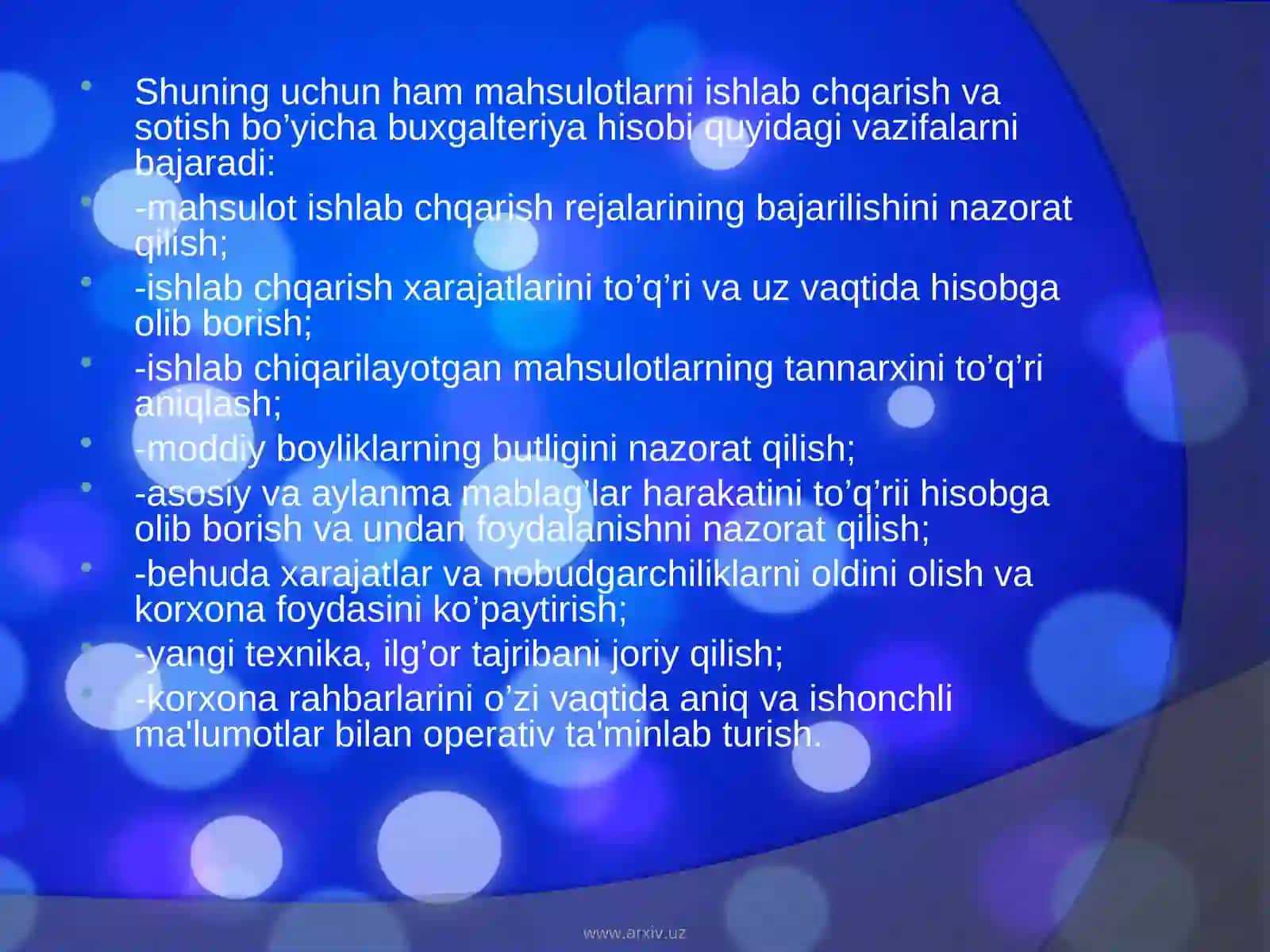 Asosiy xo’jalik jarayonlari hisobi 3