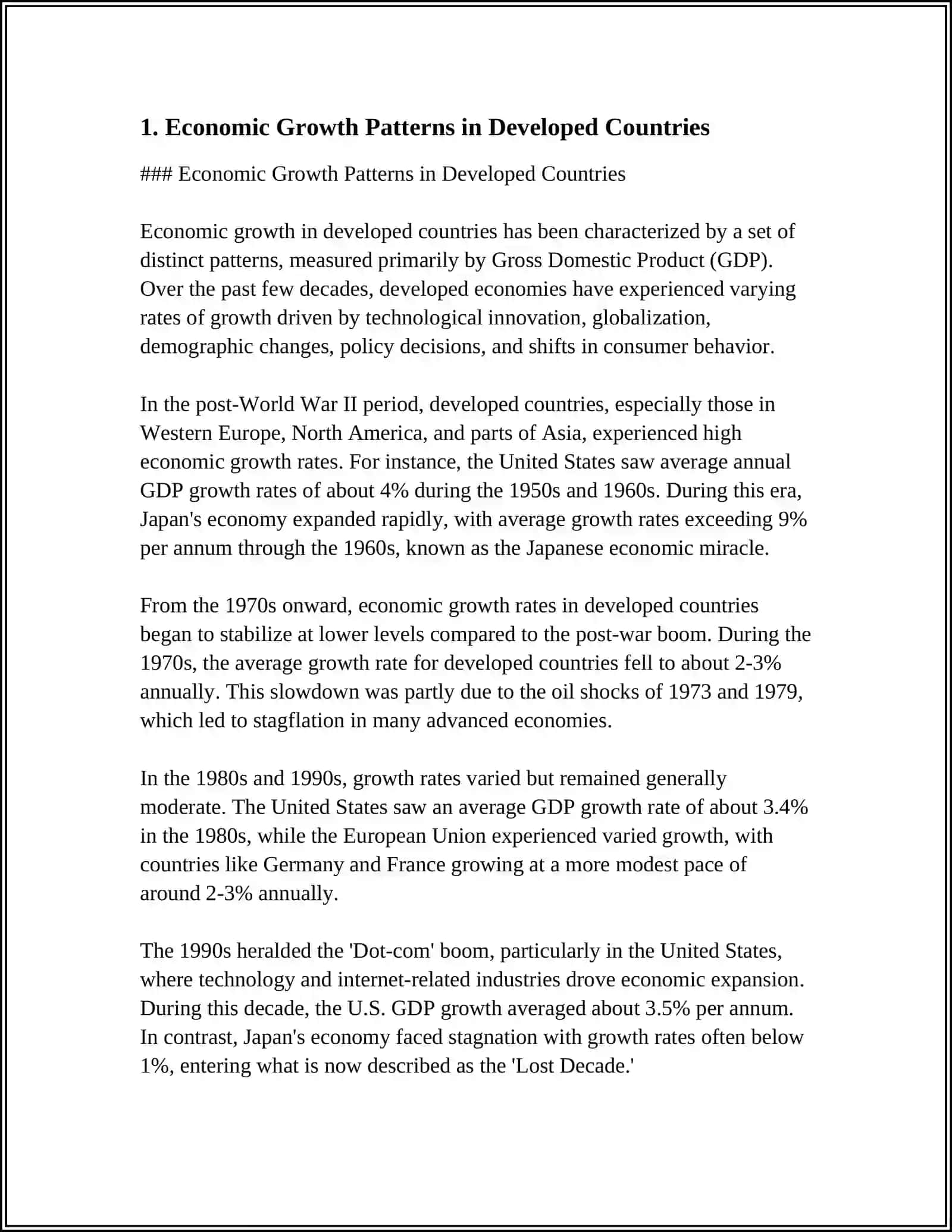 DEVELOPED COUNTRIES IN THE GLOBAL ECONOMY 3