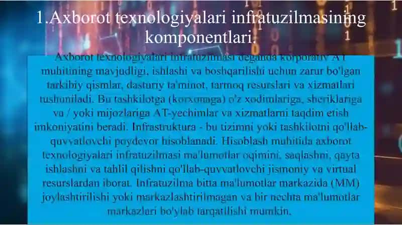 Axborot texnologiyalariining infratuzilmalari 3