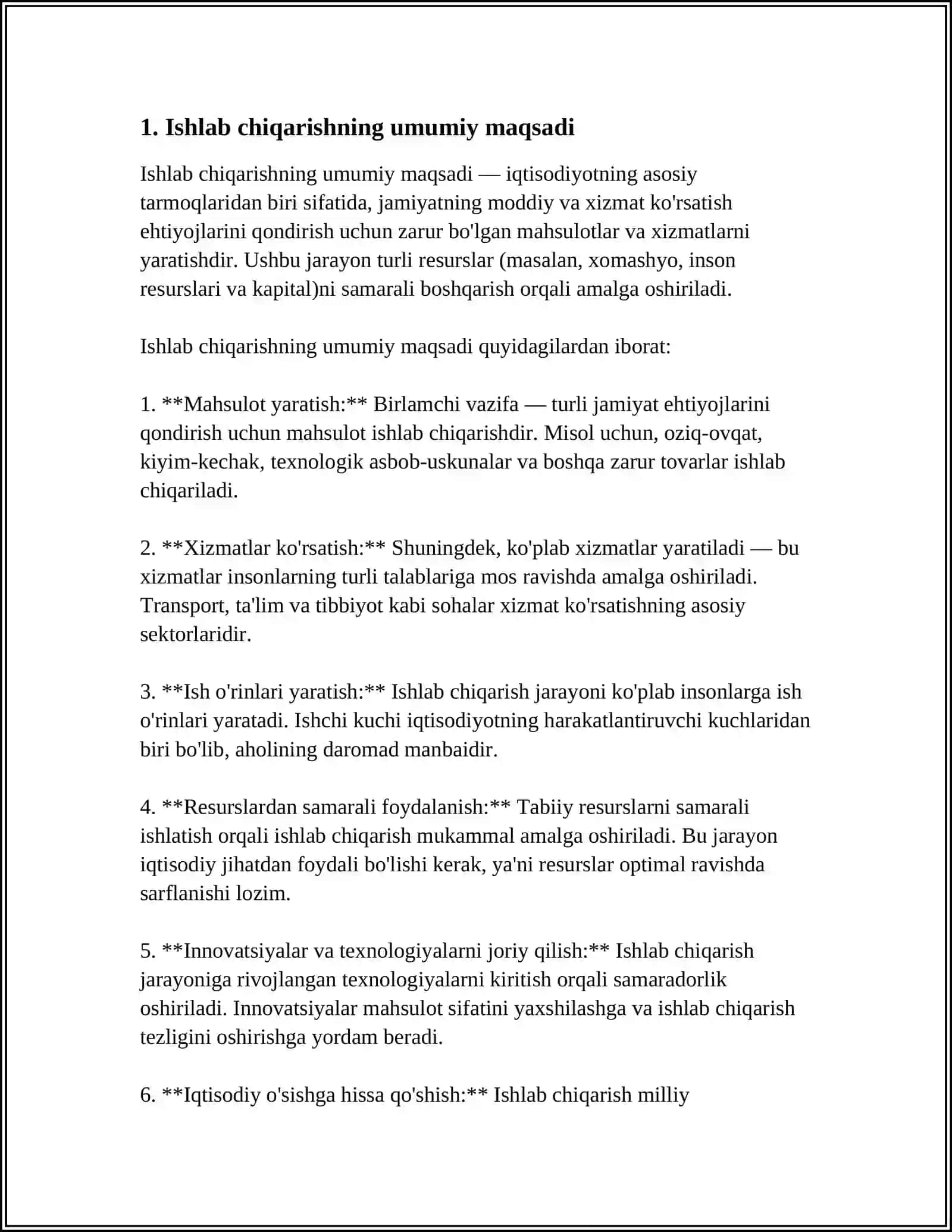 ISHLAB CHIQARISHNING UMUMIY VA PIROVARD NATIJALARI 3