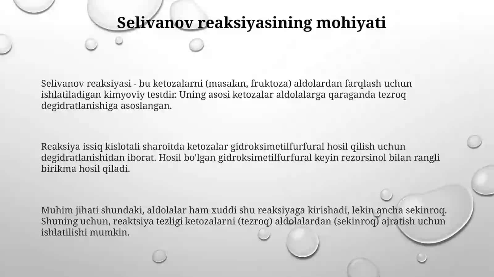 Selivanov reaksiyasi 3